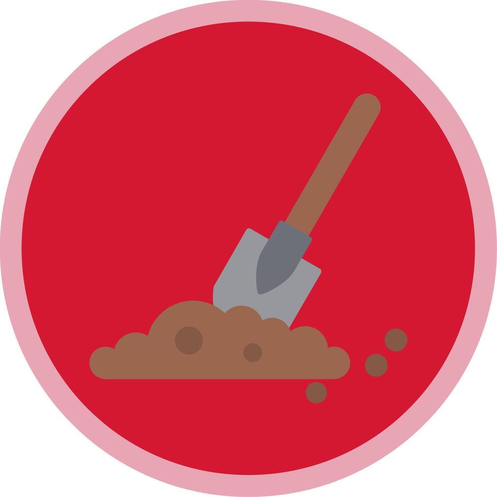Shovel In Soil Flat Multi Circle Icon vector