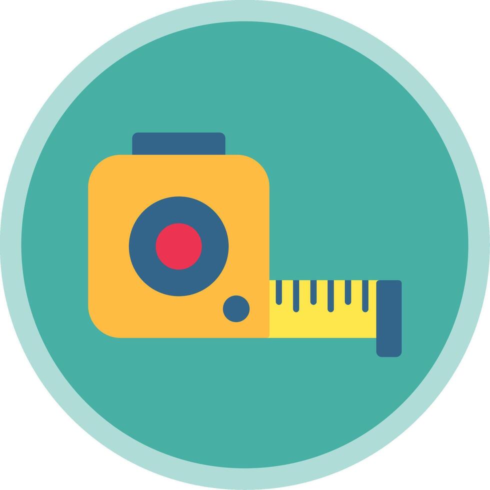 Tape Measure Flat Multi Circle Icon vector