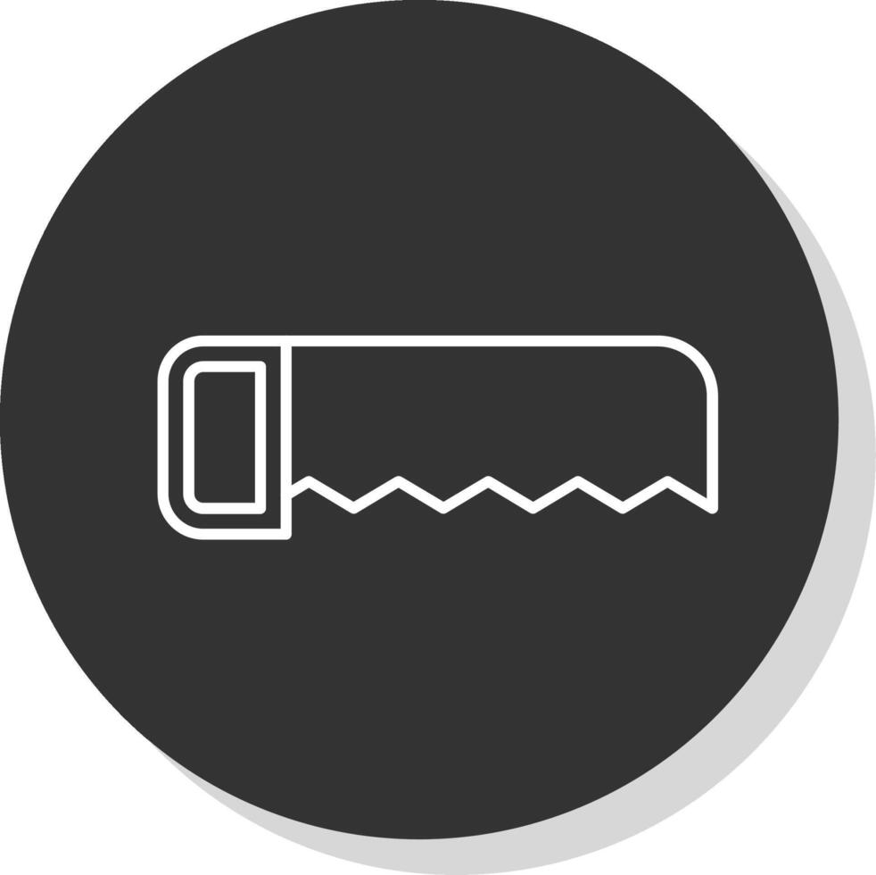 Saw Line Grey Circle Icon vector