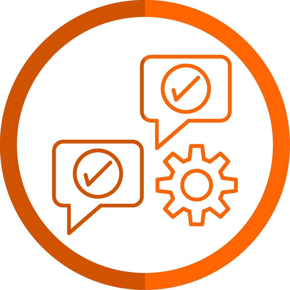 Communicate Line Orange Circle Icon vector