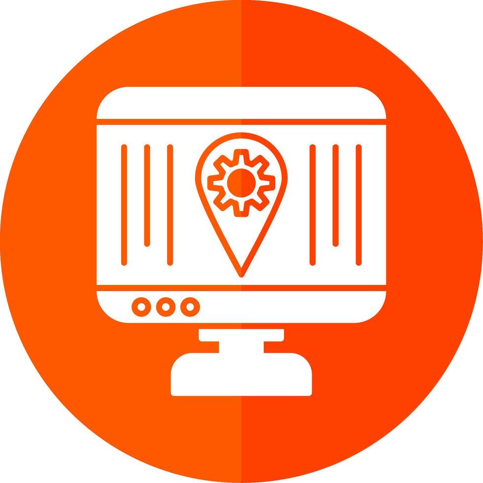 Localization Glyph Red Circle Icon vector