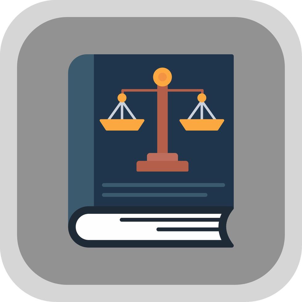 Law Book Flat Round Corner Icon vector