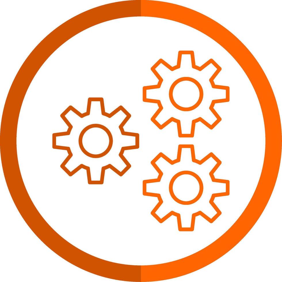 Setting Line Orange Circle Icon vector