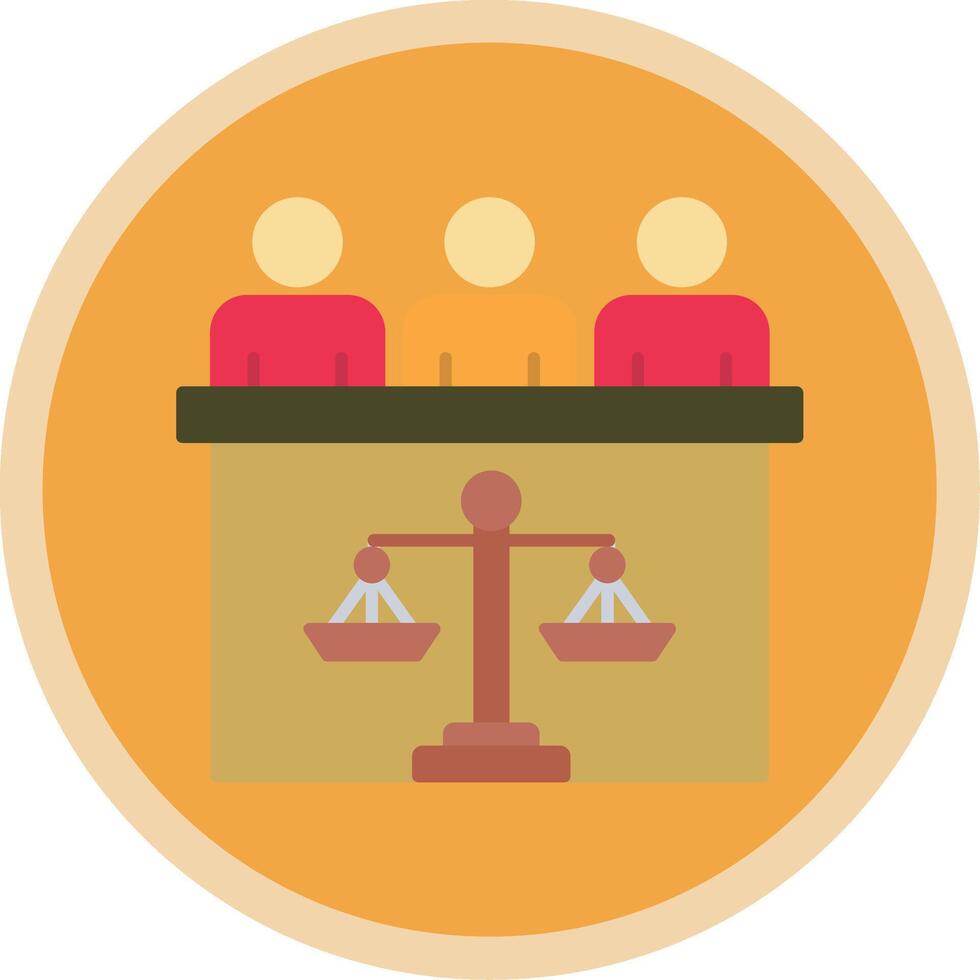 Court Jury Flat Multi Circle Icon vector