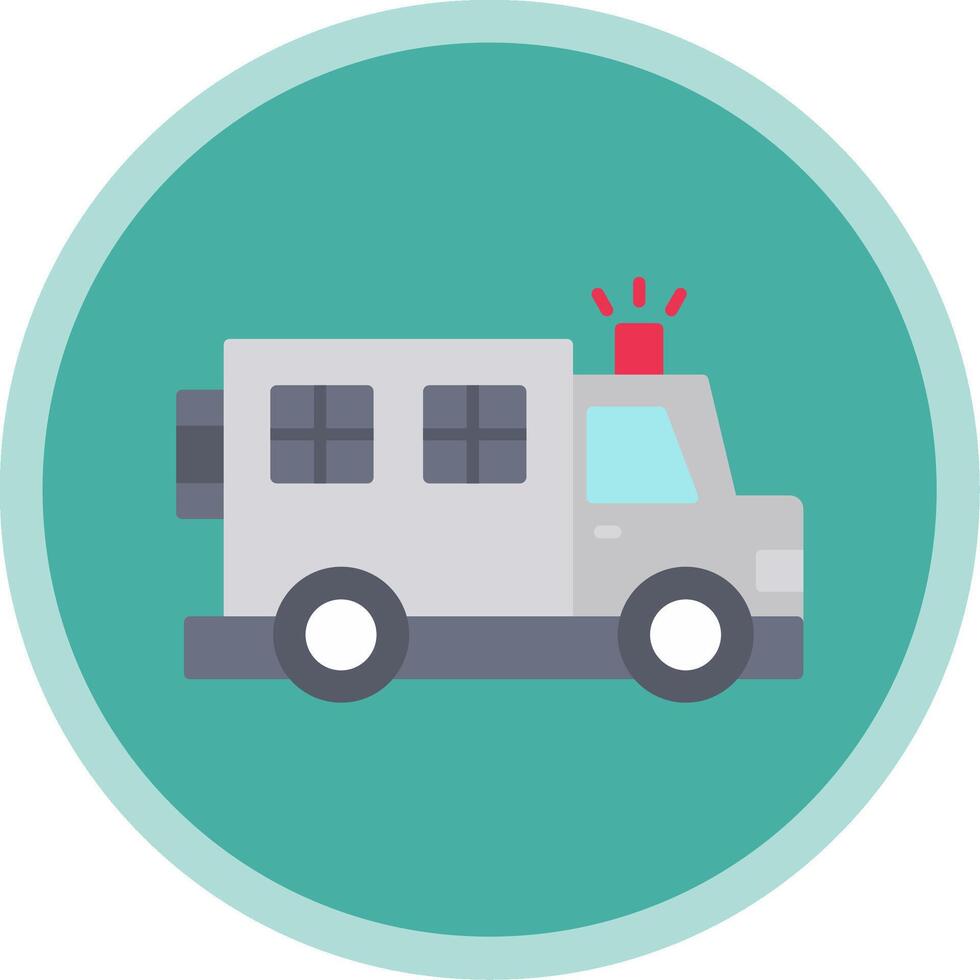 Police Van Flat Multi Circle Icon vector