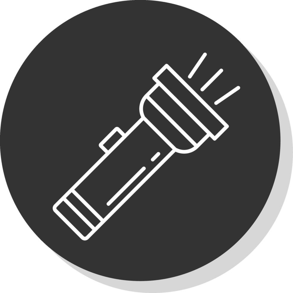 Flashlight Line Grey Circle Icon vector