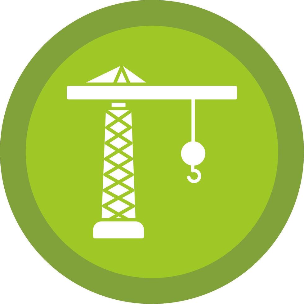 Tower Crane Glyph Multi Circle Icon vector