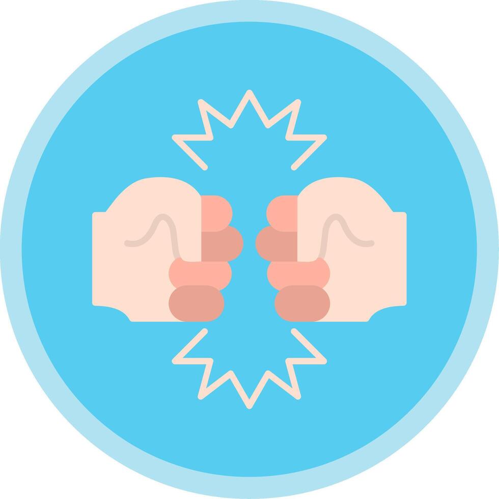 Fighting Flat Multi Circle Icon vector