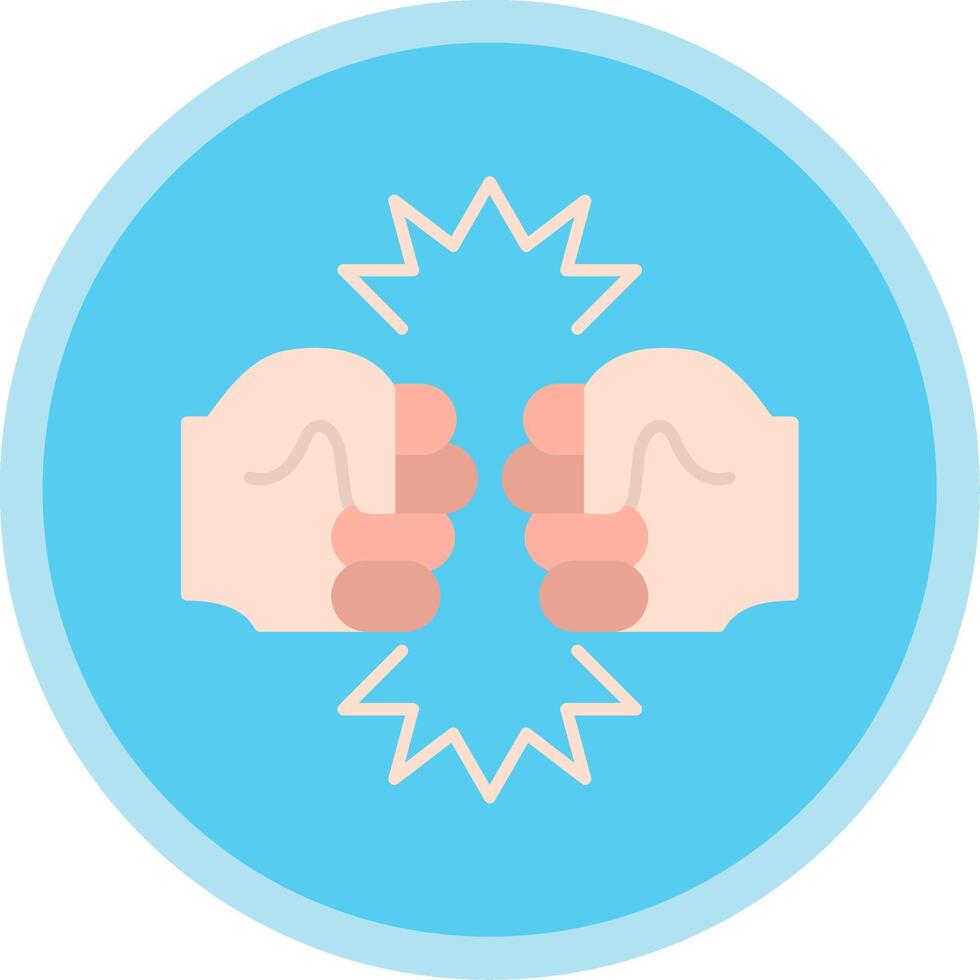 Fighting Flat Multi Circle Icon vector