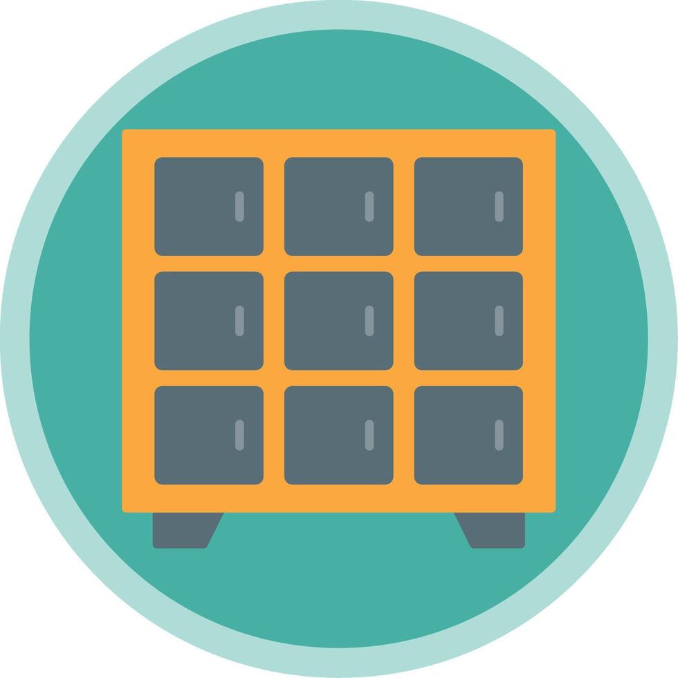 Locker Flat Multi Circle Icon vector