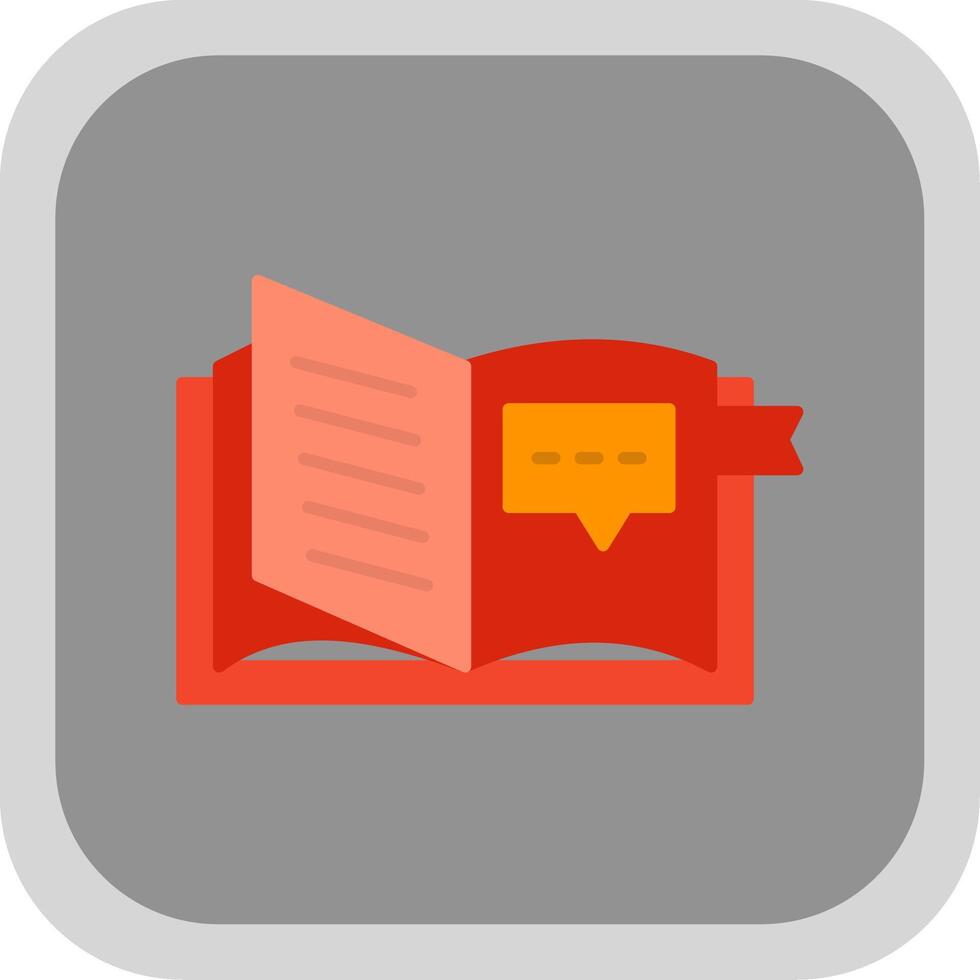 Open Book Flat Round Corner Icon vector