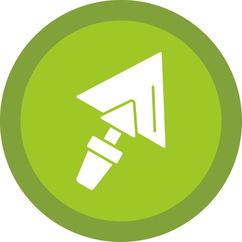 Plastering Trowel Glyph Multi Circle Icon vector