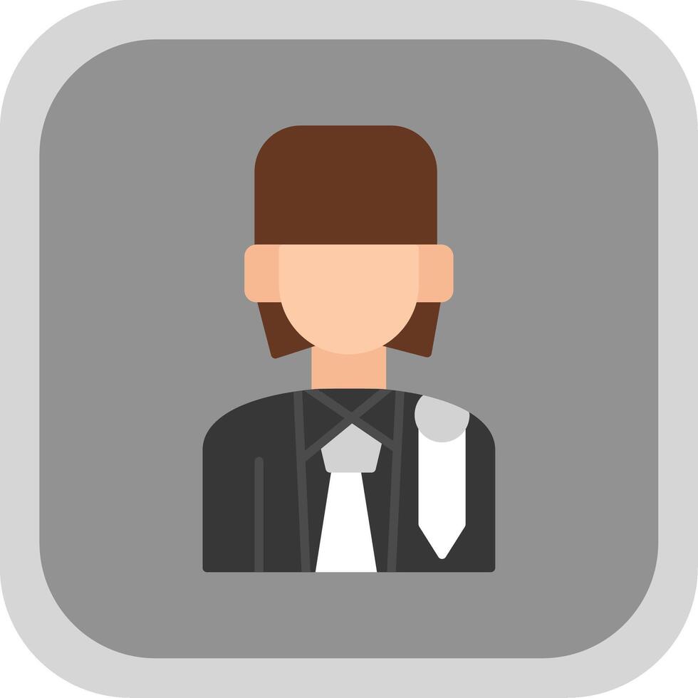 Lawyer Flat Round Corner Icon vector