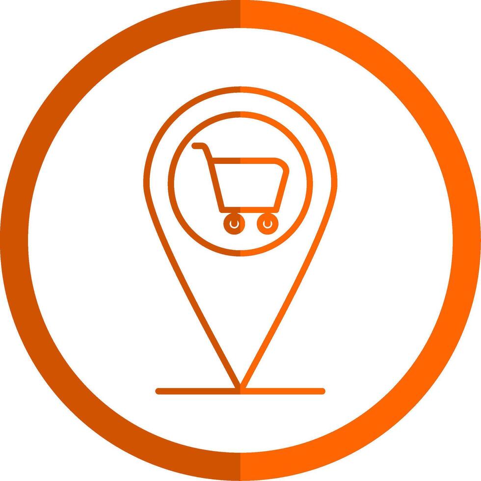 Pin Line Orange Circle Icon vector