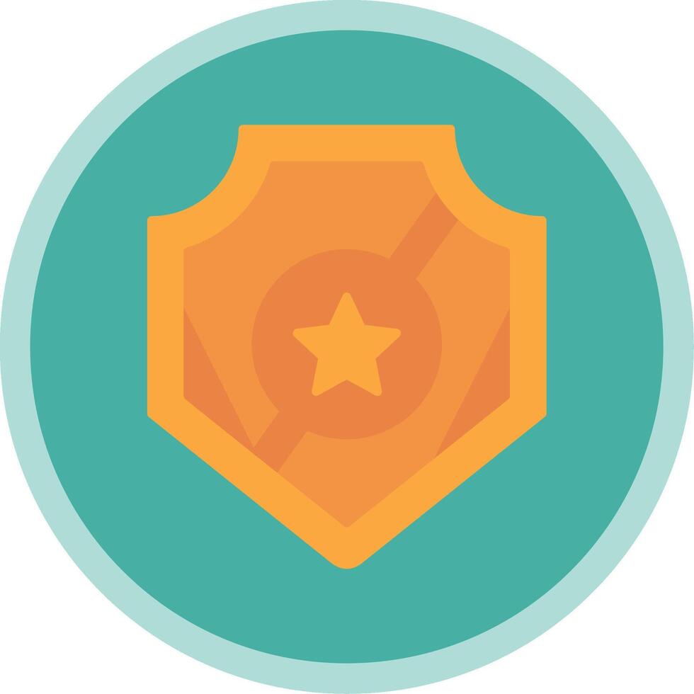 Police Badge Flat Multi Circle Icon vector