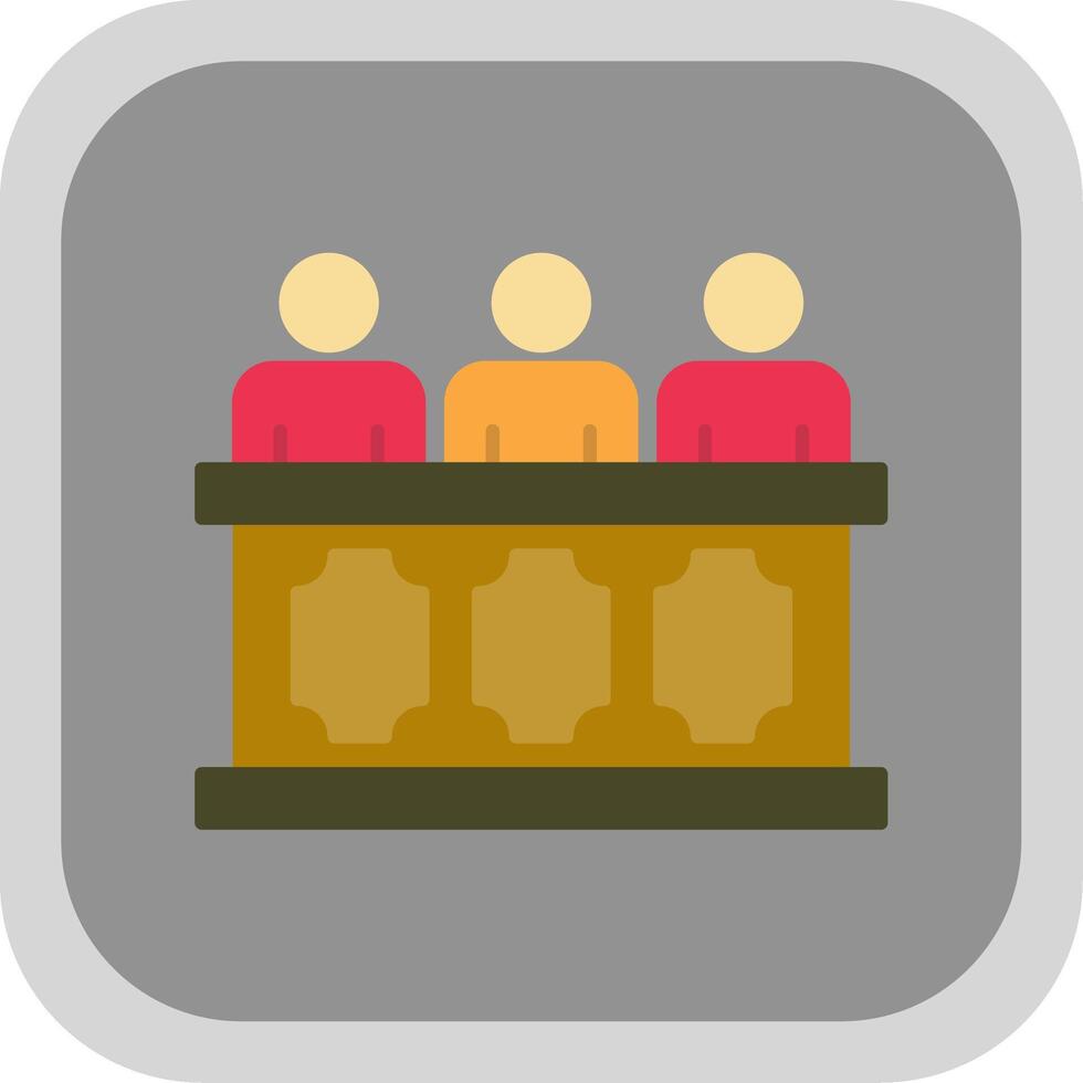 Panel of judges Flat Round Corner Icon vector