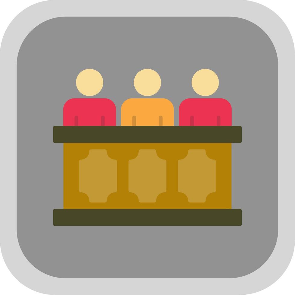 Panel of judges Flat Round Corner Icon vector