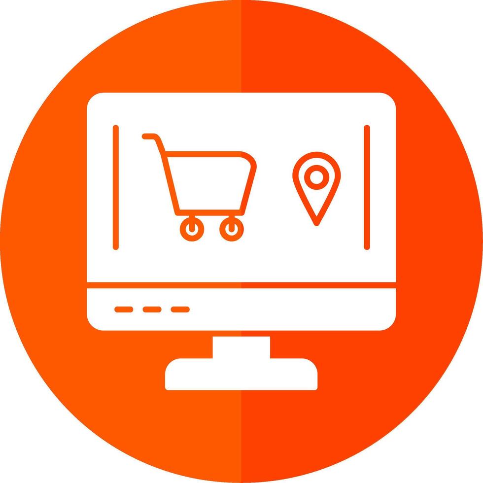 Online Order Glyph Red Circle Icon vector