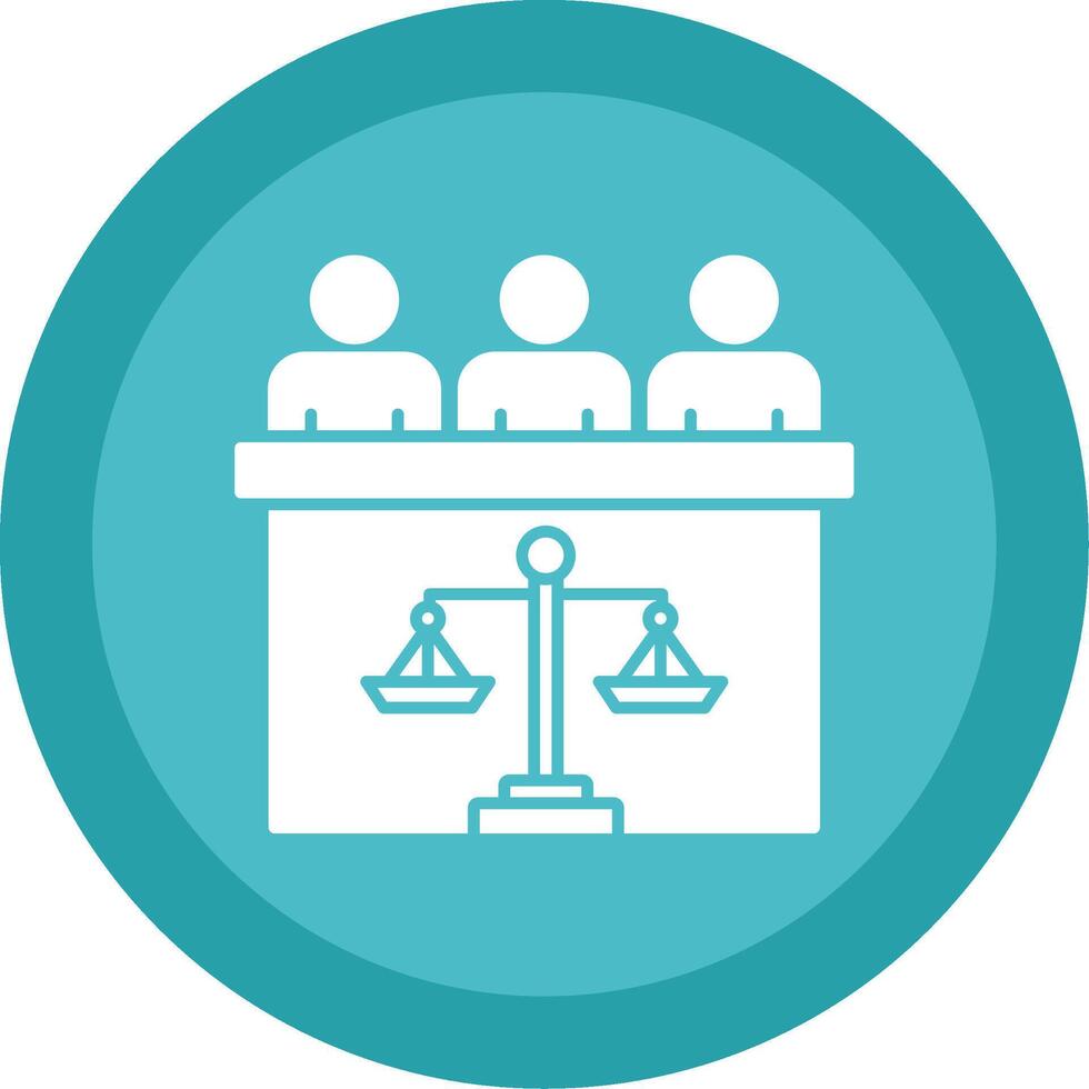 Court Jury Glyph Multi Circle Icon vector