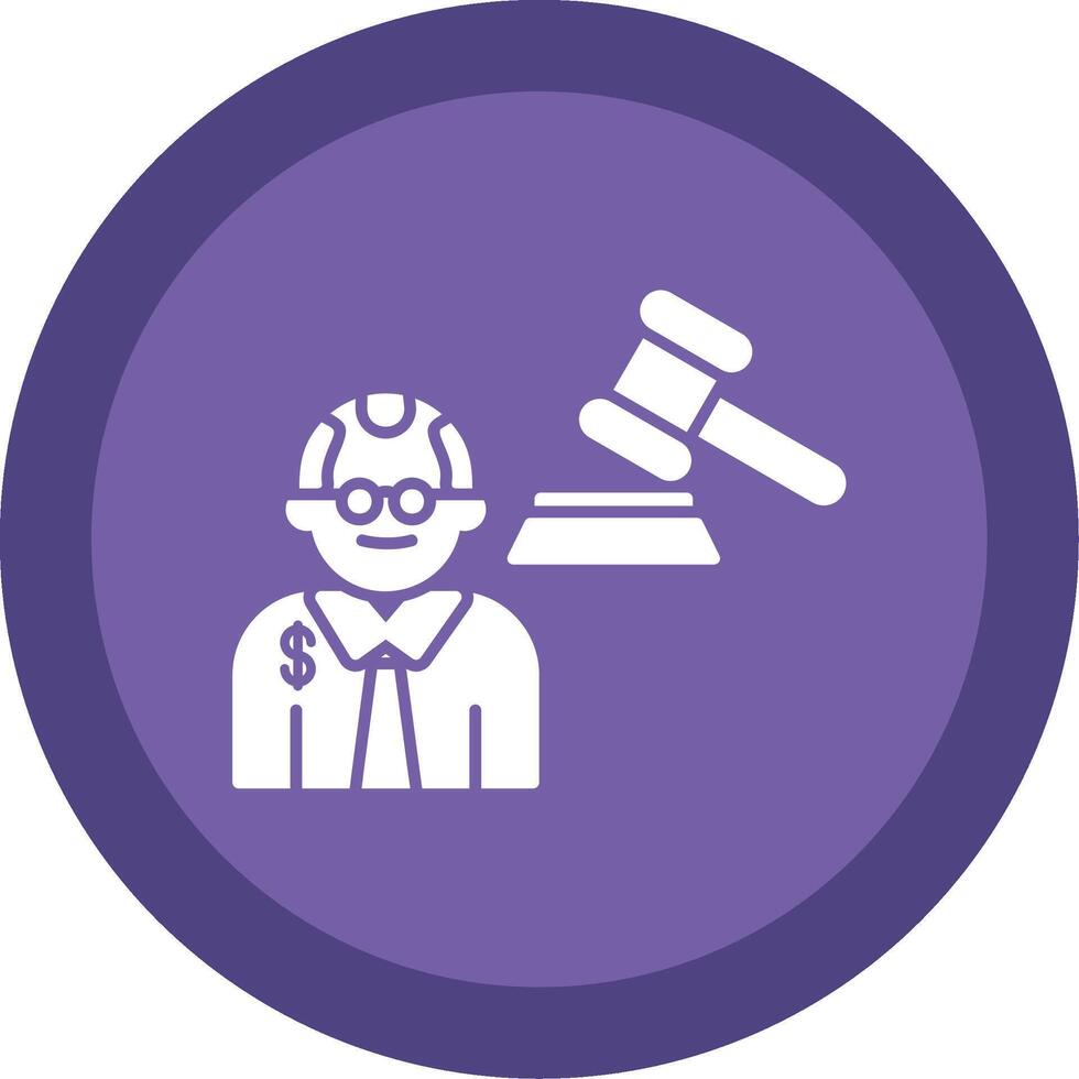 Judge Giving Order Glyph Multi Circle Icon vector