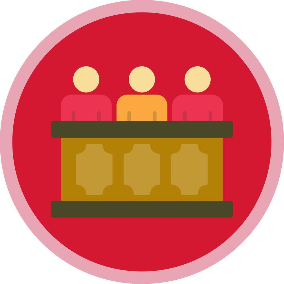 Panel of judges Flat Multi Circle Icon vector