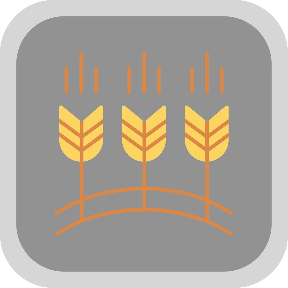 Wheat Flat Round Corner Icon vector