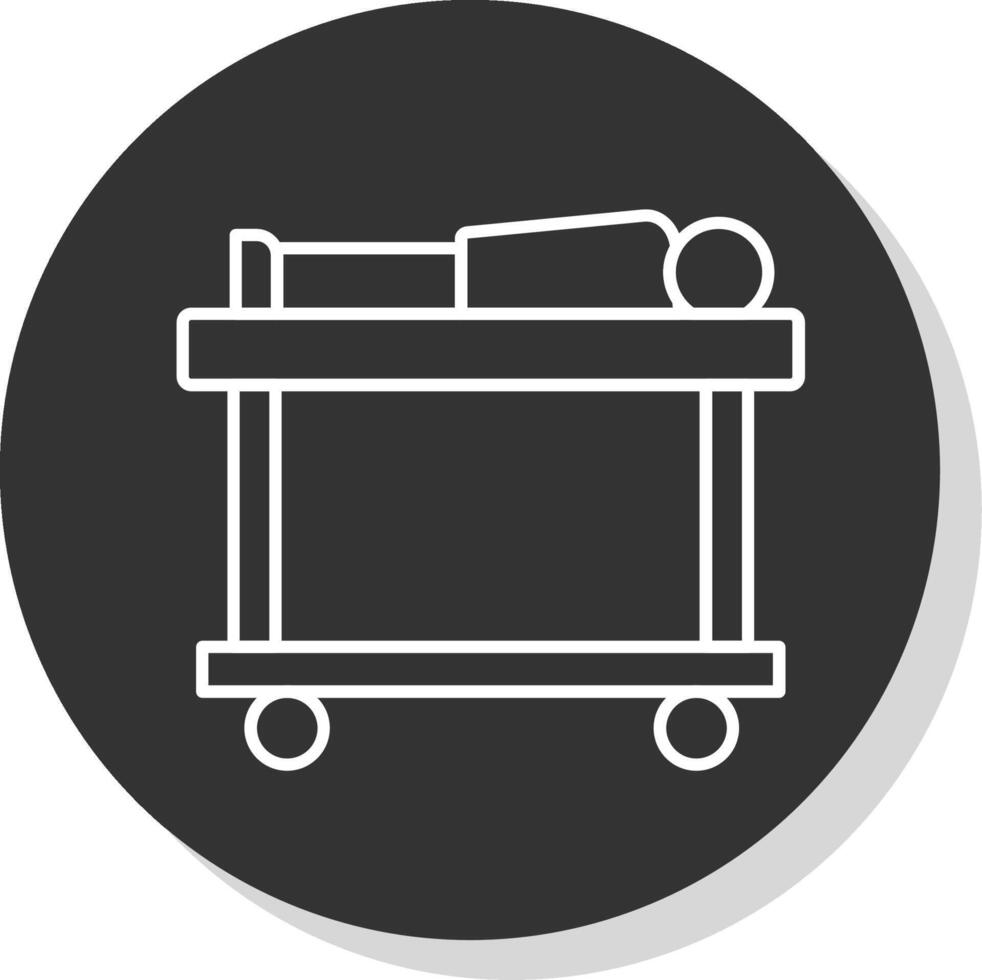 Dead body Line Grey Circle Icon vector