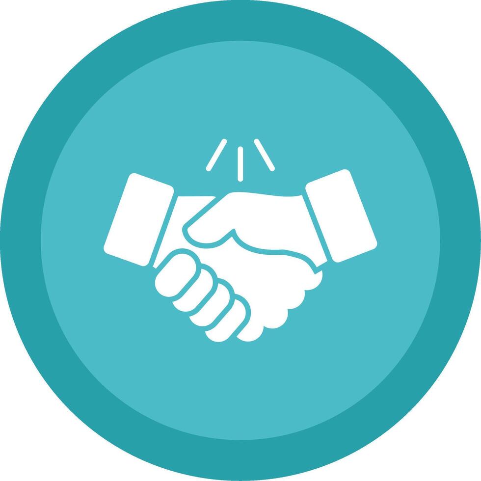 Handshake Glyph Multi Circle Icon vector