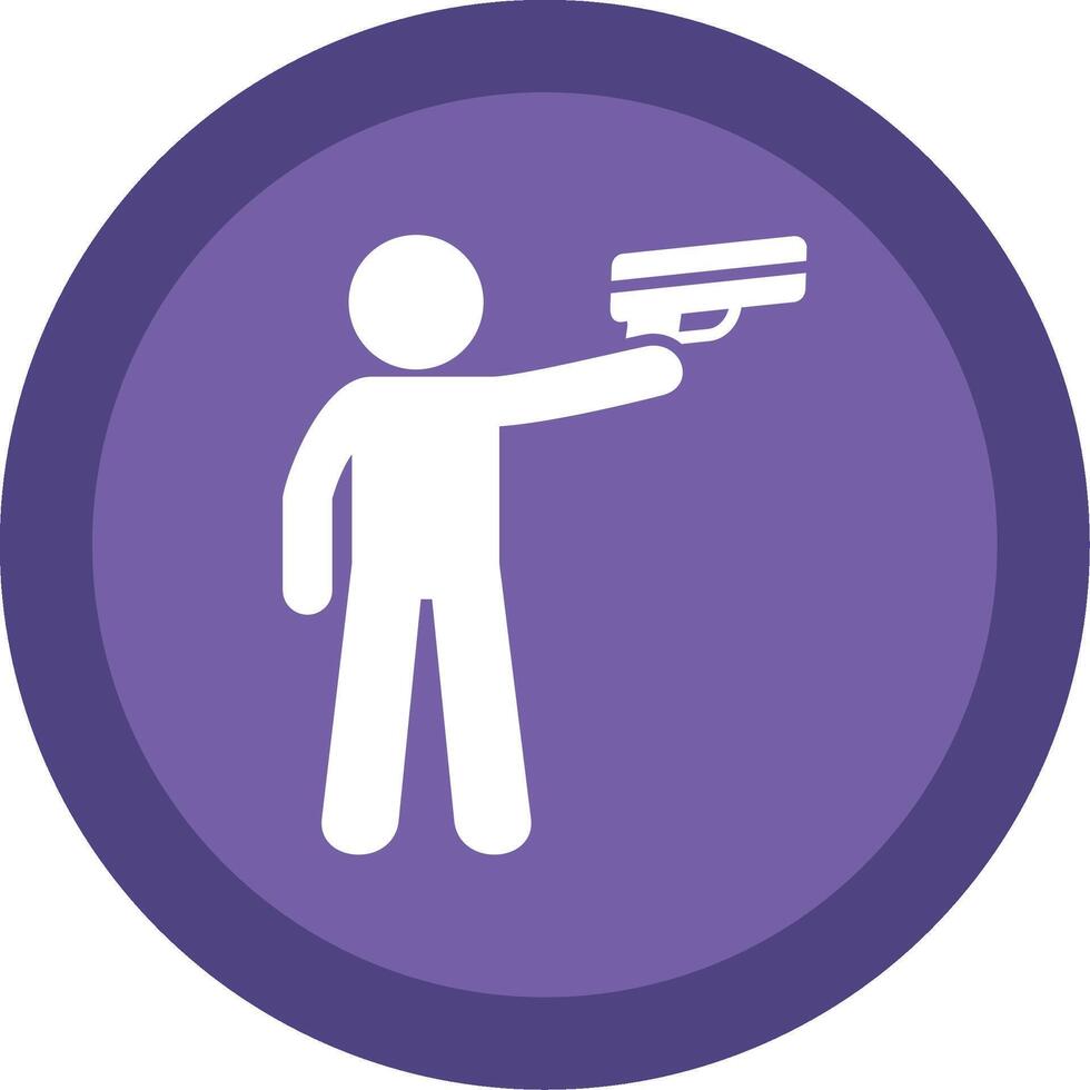 Policeman Holding Gun Glyph Multi Circle Icon vector