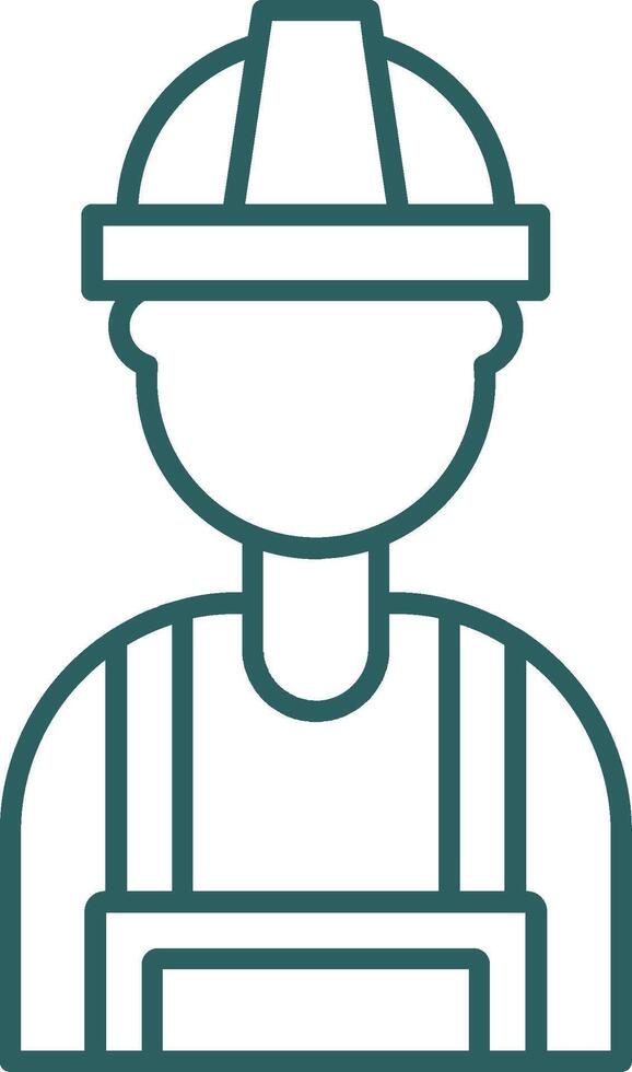 Builder Line Gradient Round Corner Icon vector