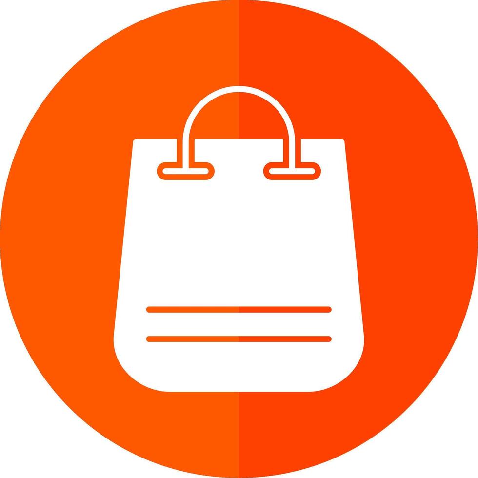 Shopping Bag Glyph Red Circle Icon vector
