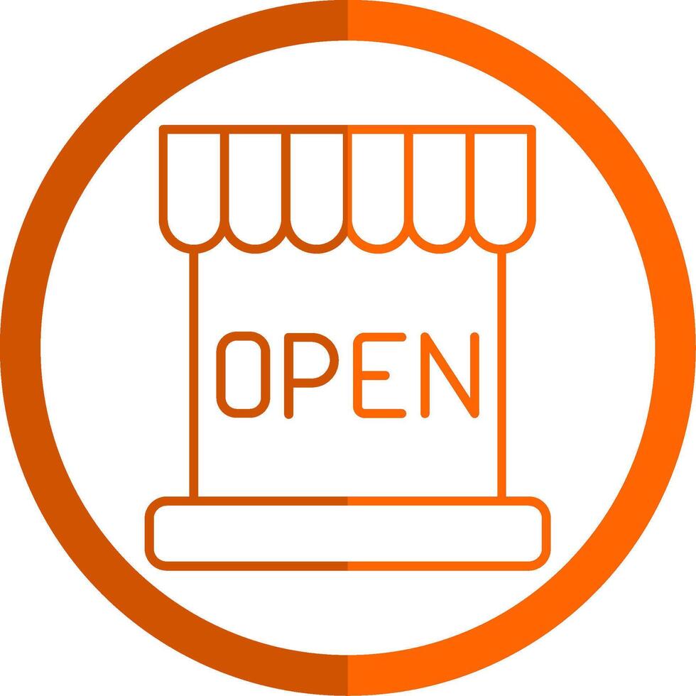 Open Line Orange Circle Icon vector