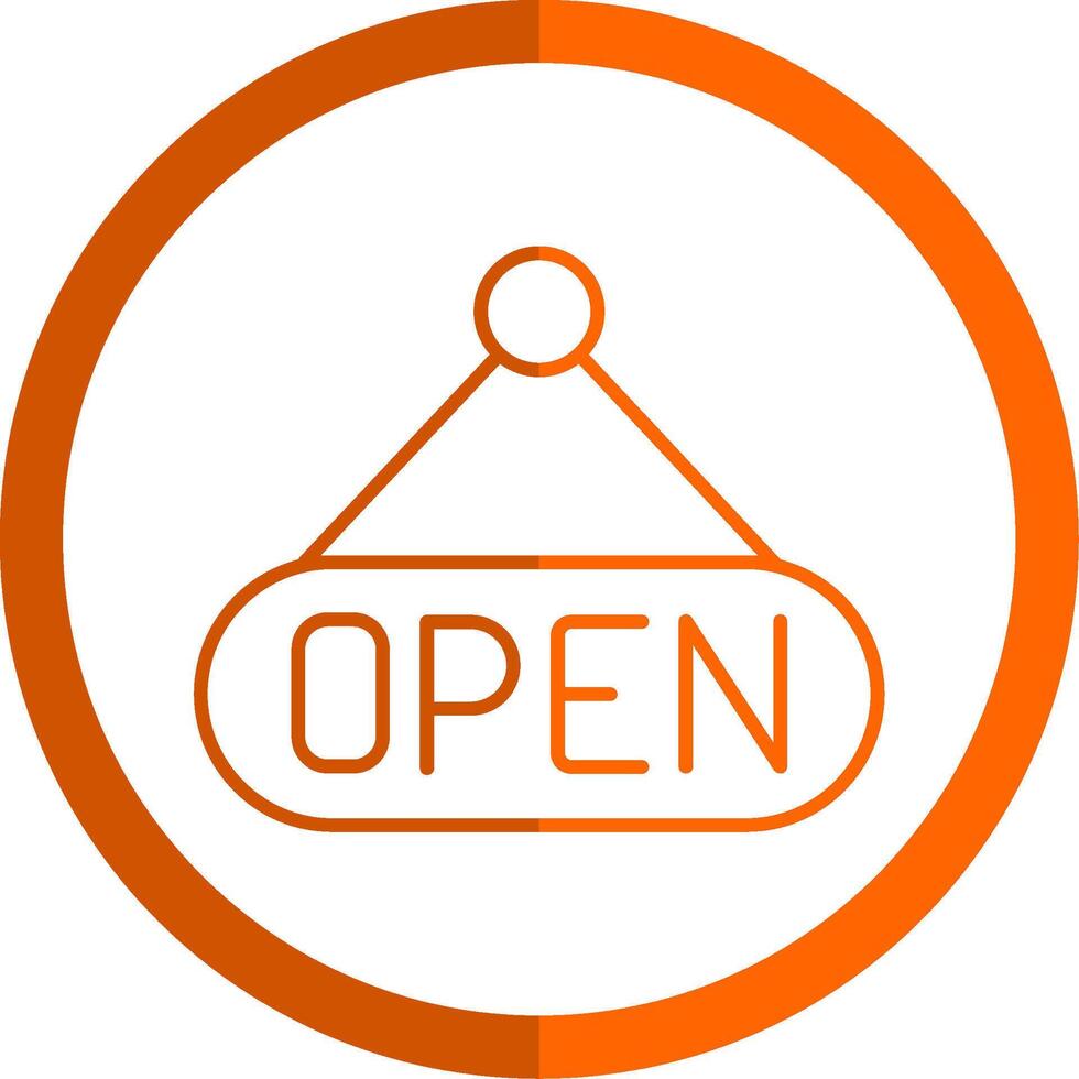 Open Line Orange Circle Icon vector