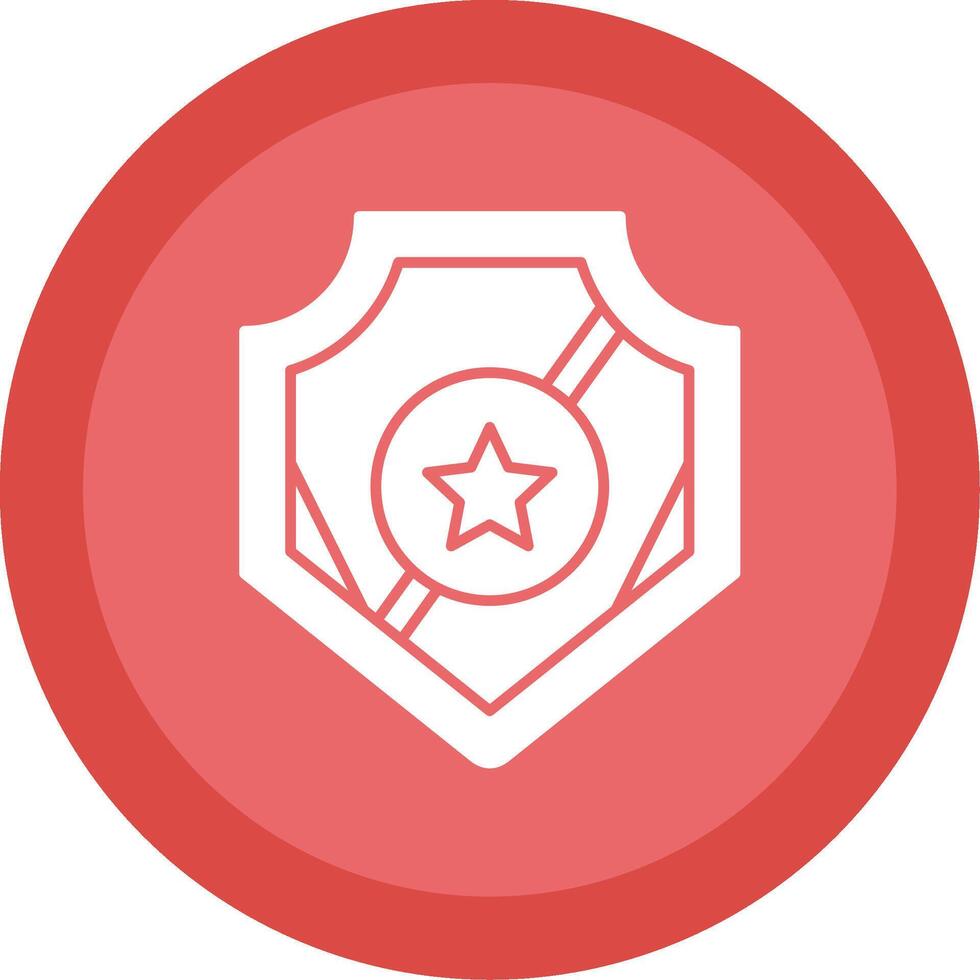 Police Badge Glyph Multi Circle Icon vector