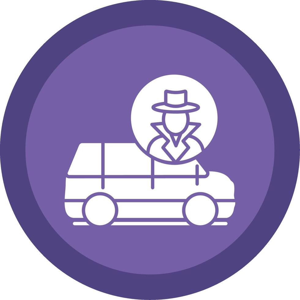 Thief Van Glyph Multi Circle Icon vector