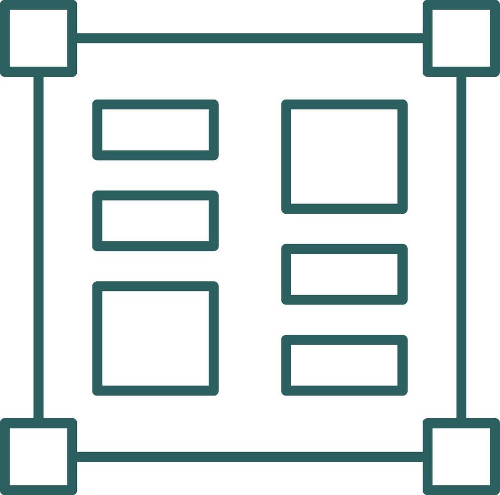 Layout Tools Line Gradient Round Corner Icon vector