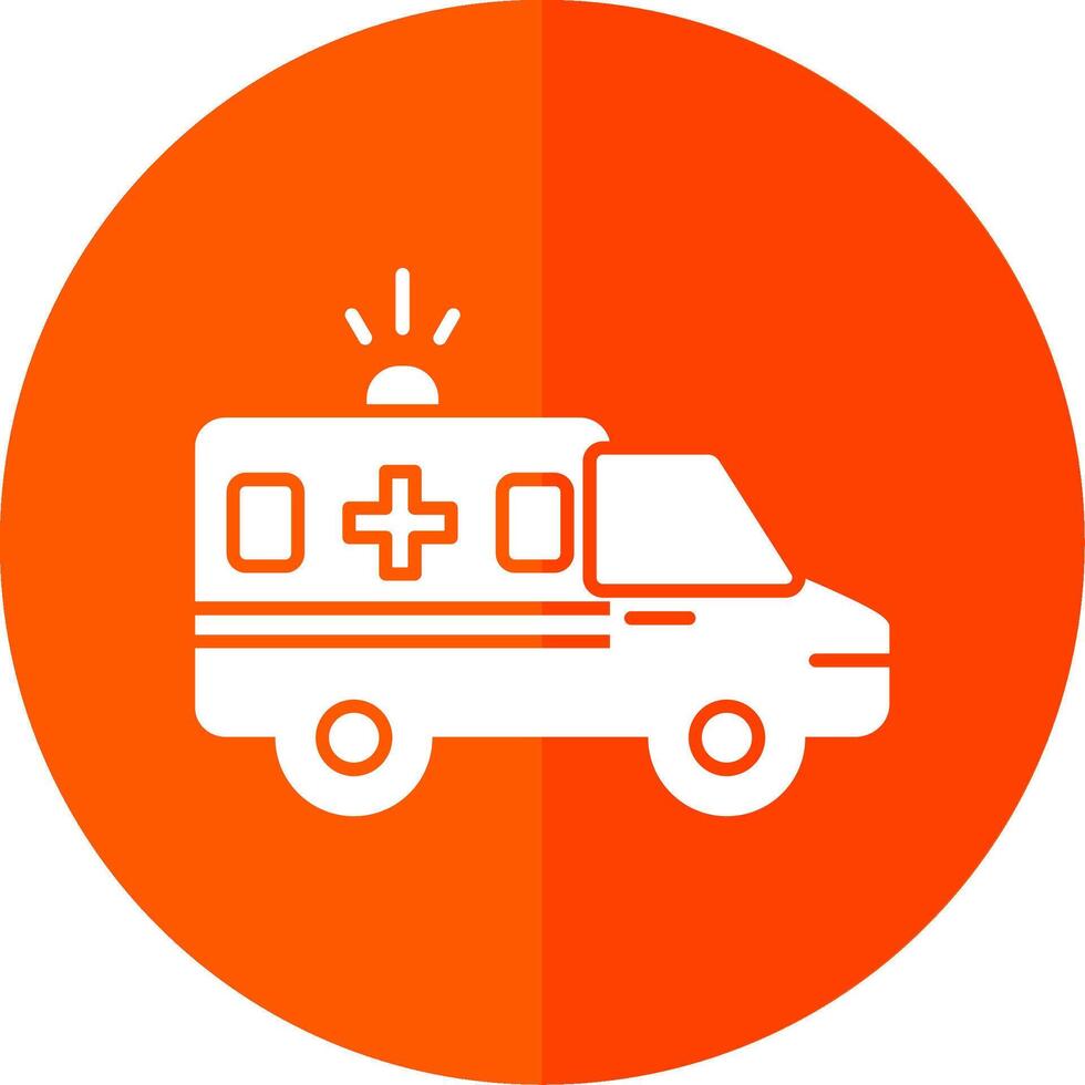 Ambulance Glyph Red Circle Icon vector