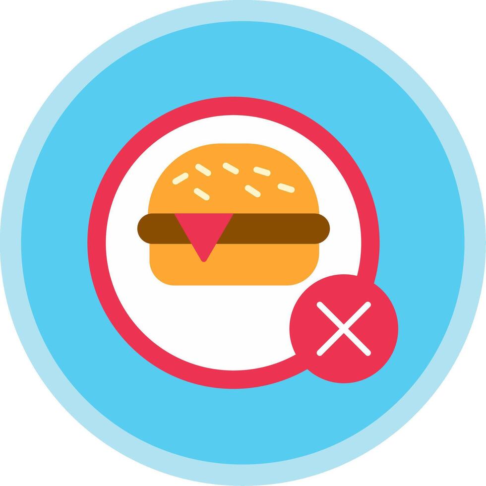 No comida plano multi circulo icono vector