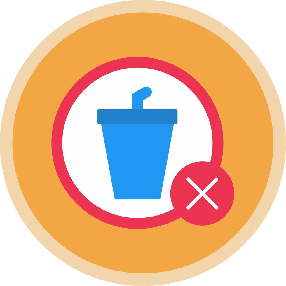 No bebidas plano multi circulo icono vector