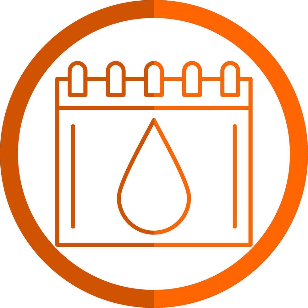 Blood Line Orange Circle Icon vector