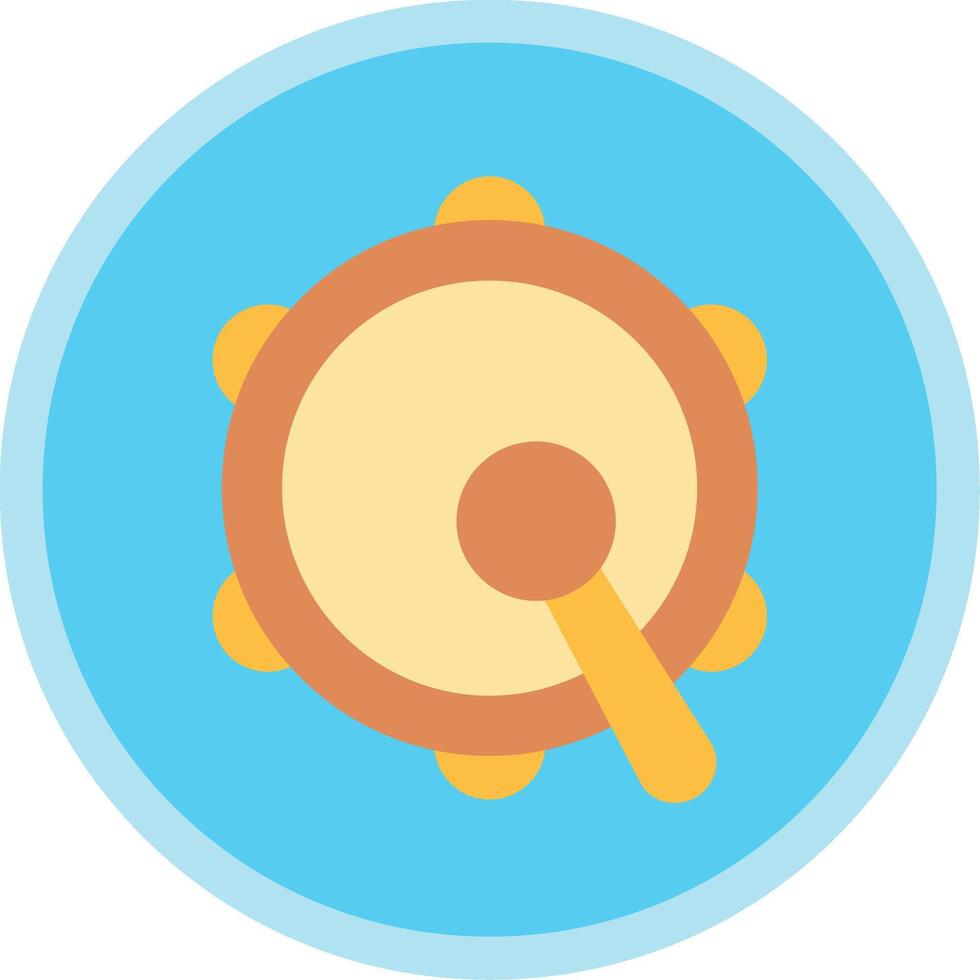 Tambourine Flat Multi Circle Icon vector