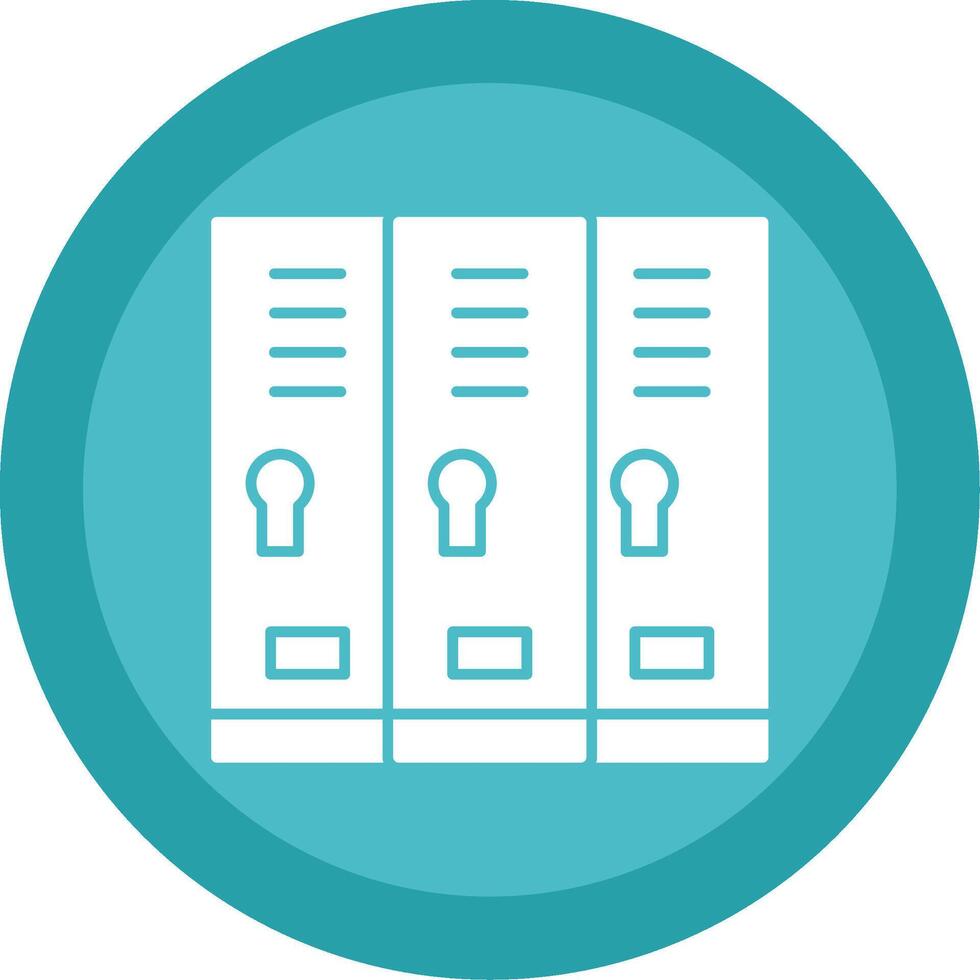 Locker Room Glyph Multi Circle Icon vector