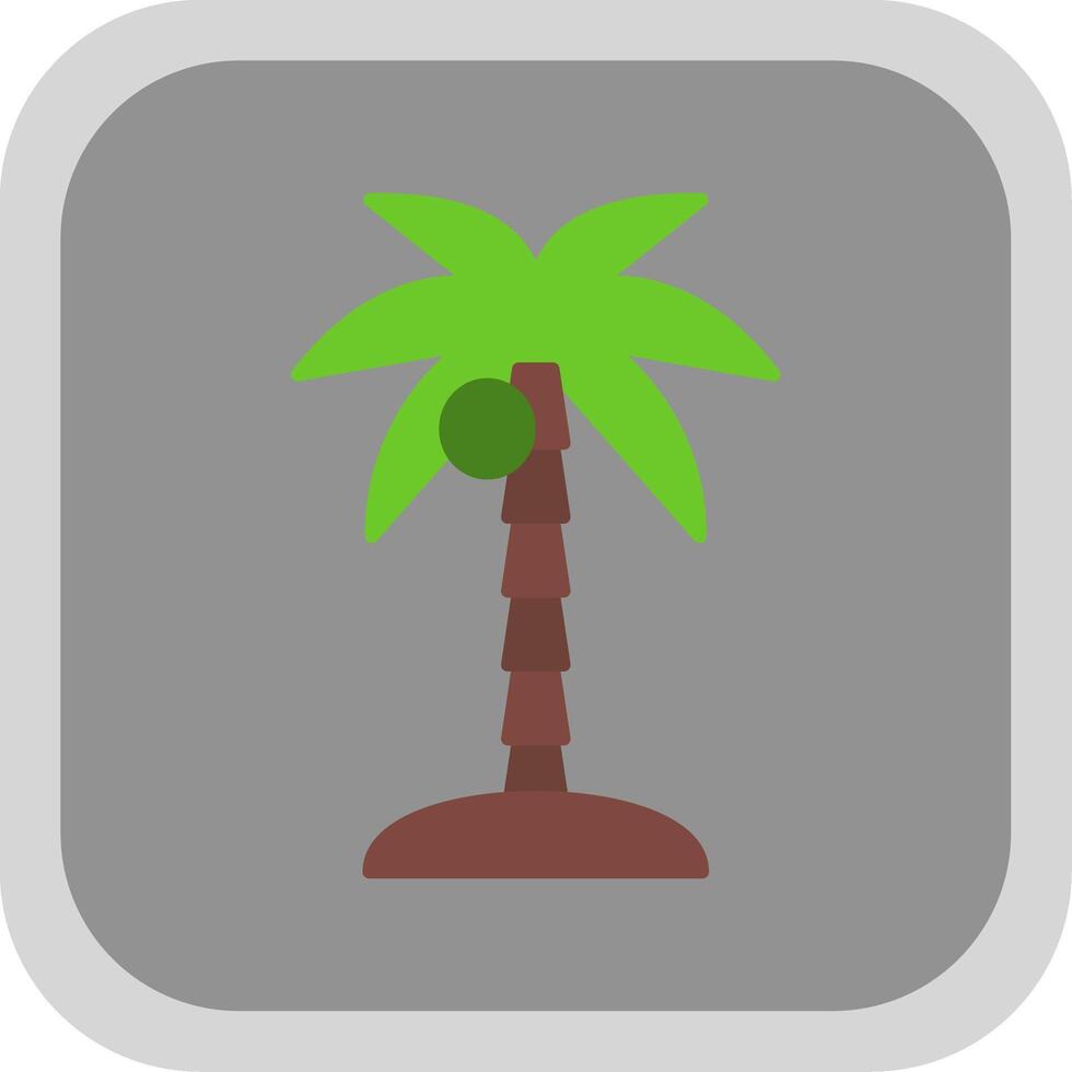 Coconut Tree Flat Round Corner Icon vector