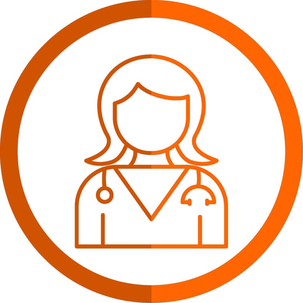 Doctor Line Orange Circle Icon vector