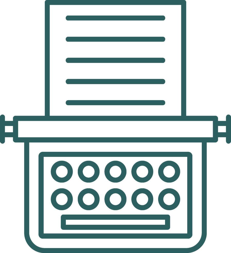 Typewriter Line Gradient Round Corner Icon vector