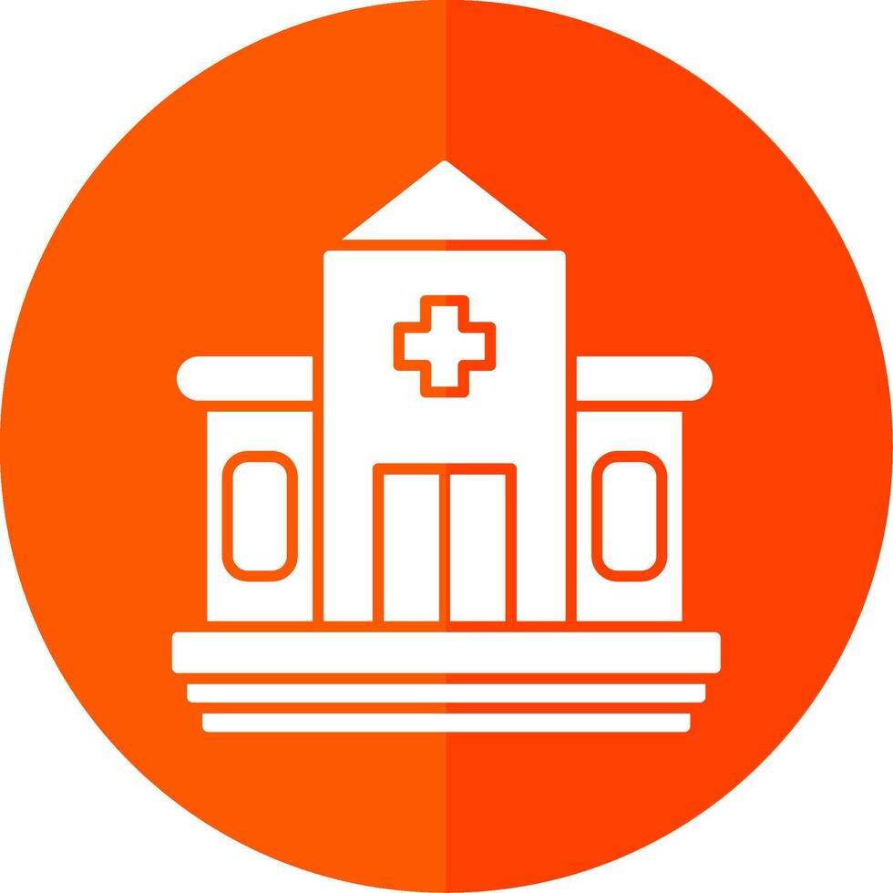 hospital glifo rojo circulo icono vector