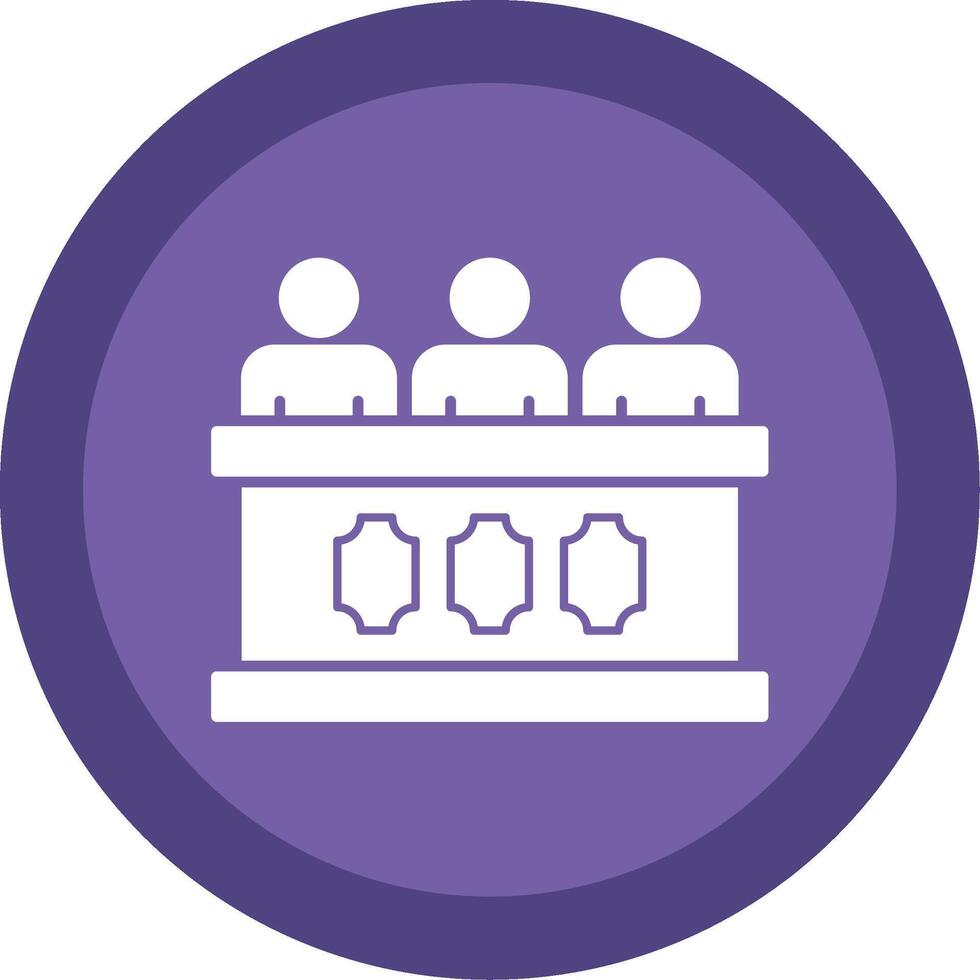 Panel of judges Glyph Multi Circle Icon vector
