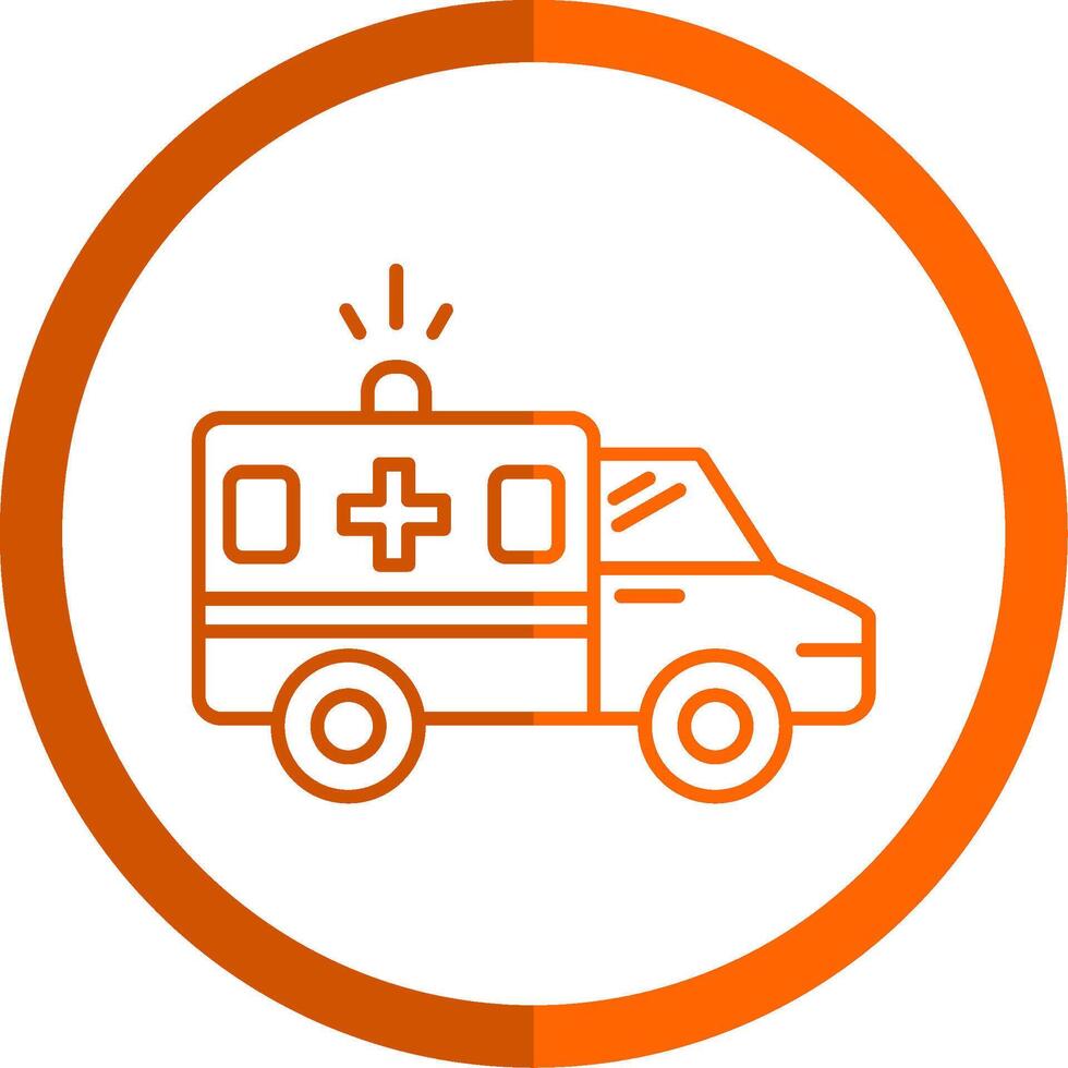 Ambulance Line Orange Circle Icon vector