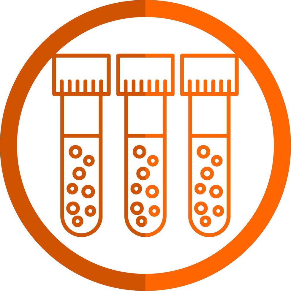 Blood Test Line Orange Circle Icon vector