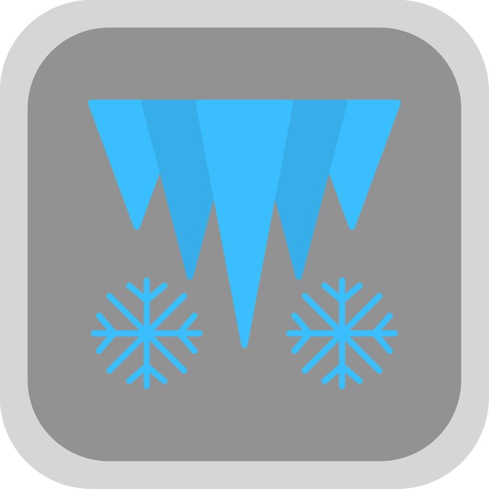 Icicle Flat Round Corner Icon vector